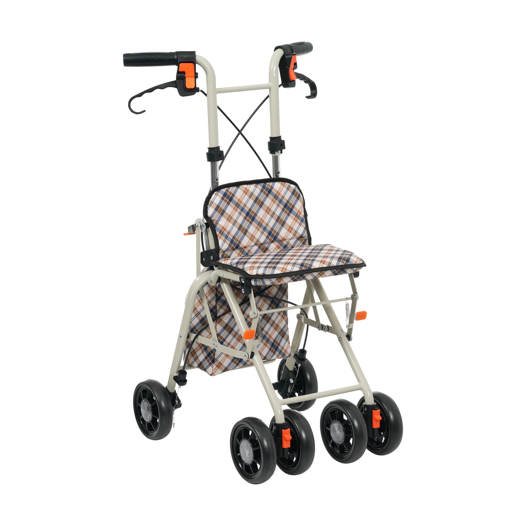 歩行器 歩行車 シルバーカー キャスター 室外用 高さ調整可能 折りたたみ可能 座面付き 四輪 キャスター付き おしゃれ 座れる 散歩 シニア 歩行補助 買い物 ショッピングカー 大容量 老人車 手2