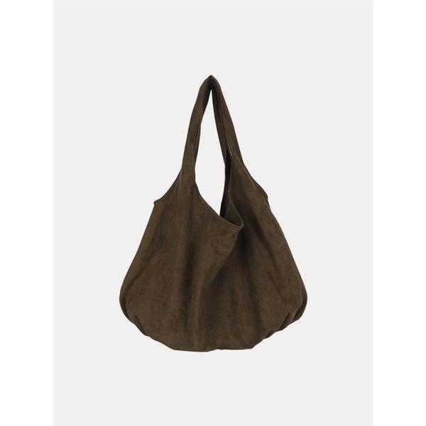 レディース カジュアル バッグ スエード エコバッグ 無地 ショルダーバッグ ハーフムーン ホーボーバッグ LANTB003_P415378197