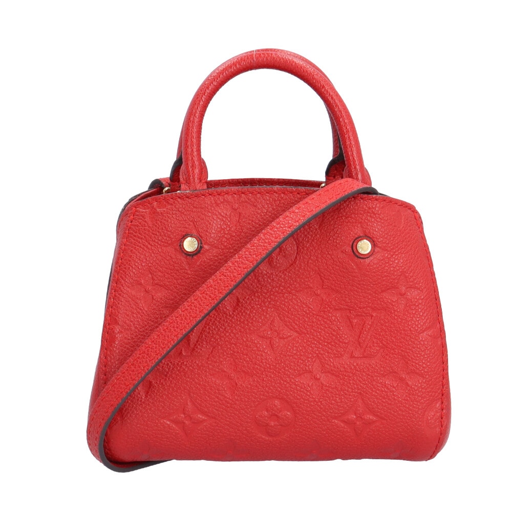 ルイヴィトン モンテーニュナノ ショルダーバッグ モノグラムアンプラント M50865 レッド LOUIS VUITTON 中古