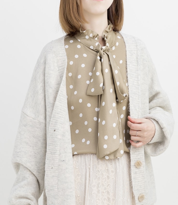 トップス デート モテアイテム ニットソー カーディガン もこもこ 長袖 ニット コットン 大人可愛い きれいめ 上品 おしゃれ かっこいい 大人可愛い ラブリー キュート ガーリー クール モード系