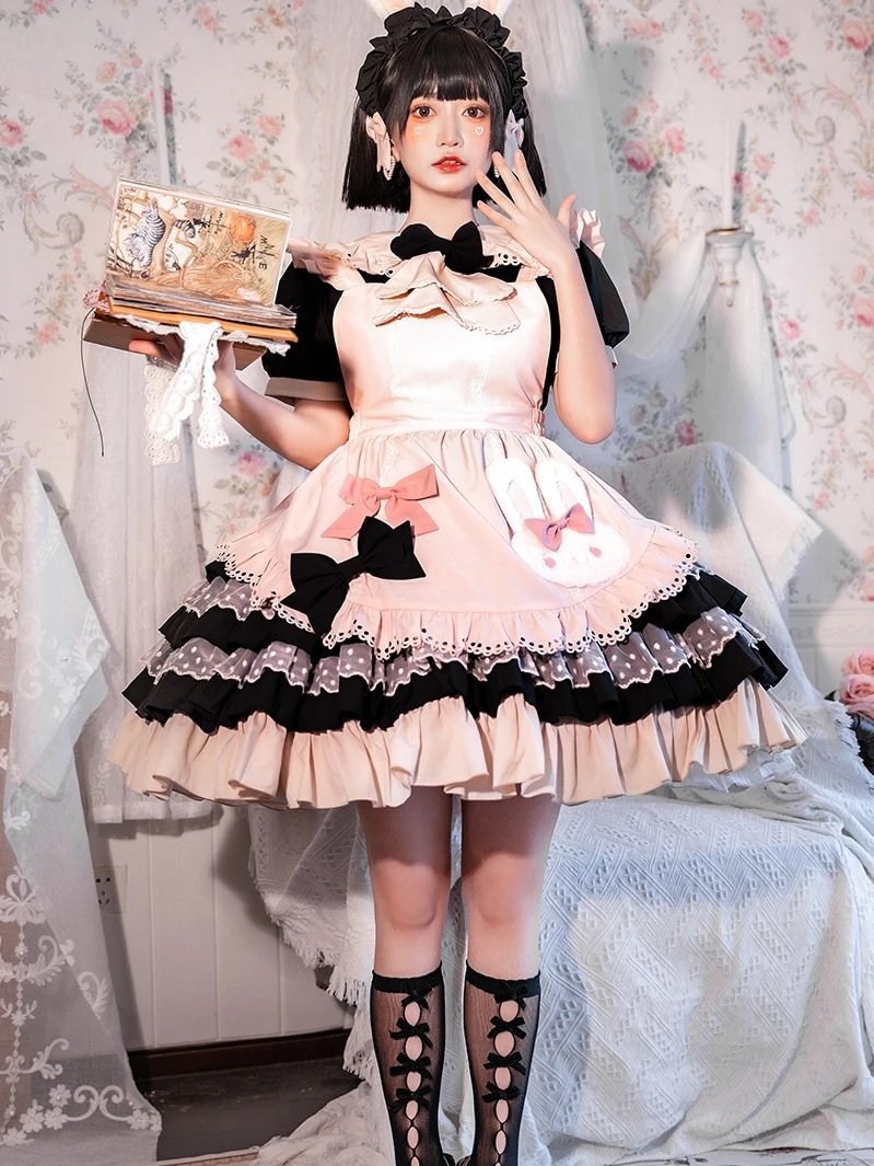 ロリータうさ耳キュートメイドセット