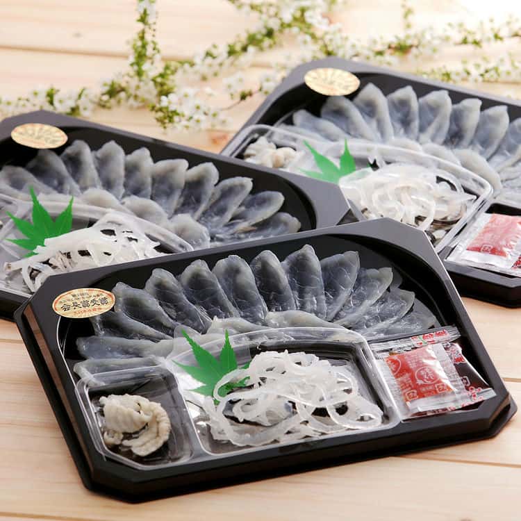 大分豊後産 とらふぐ刺身 満喫セット（BTS AN） (とらふぐ刺身 とらふぐボイル身35g）3皿 離島は配送不可 4660087 お歳暮 お中元 お土産 ご進物 ギフト 贈り物に最適