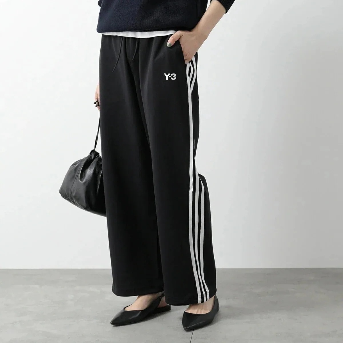 Y-3 ワイスリー トラックパンツ W TP 3S IW7457 レディース ラインパンツ ナイロン ジャージ ワイドパンツ BLACK/NOIR