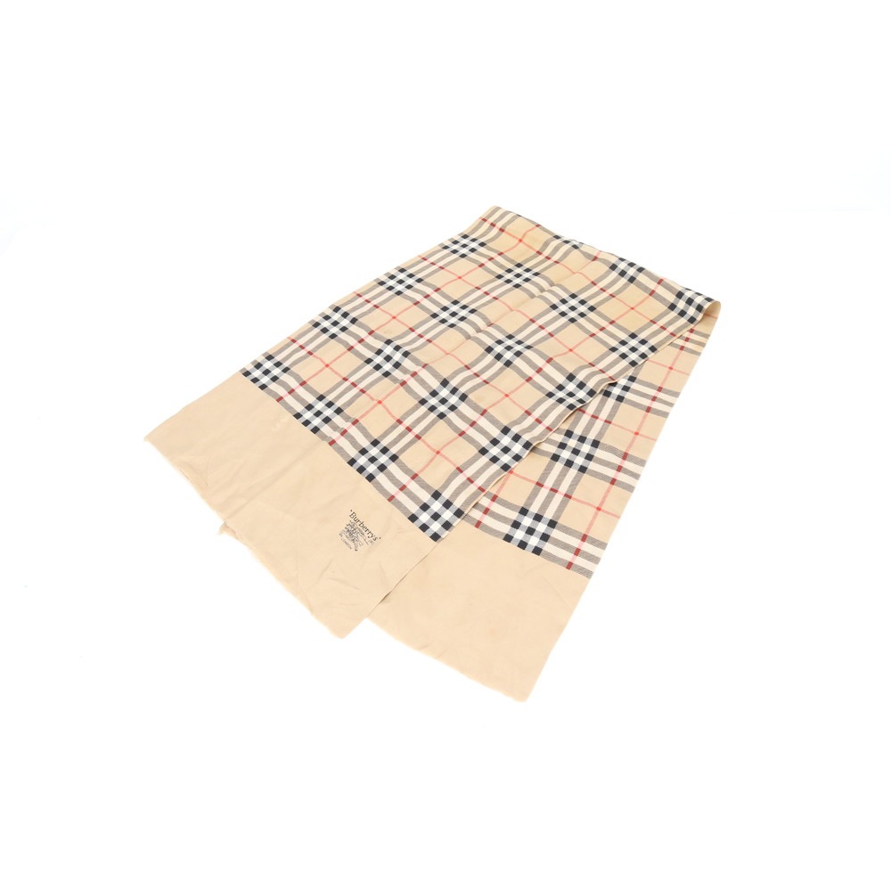 タグ付 ノバ チェック シルク 100％ 大判 ストール ショール スカーフ レディース REE CQ4-8 中古