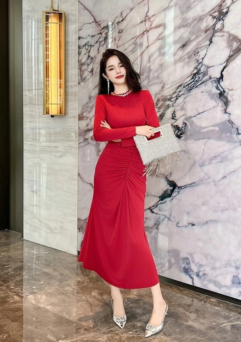 【JY.上品】 秋冬 ワンピース パーティードレス キャバ 着痩せ 大人 お呼ばれ 同窓会 披露宴 卒業式 結婚式 ウェディング 二次会 312