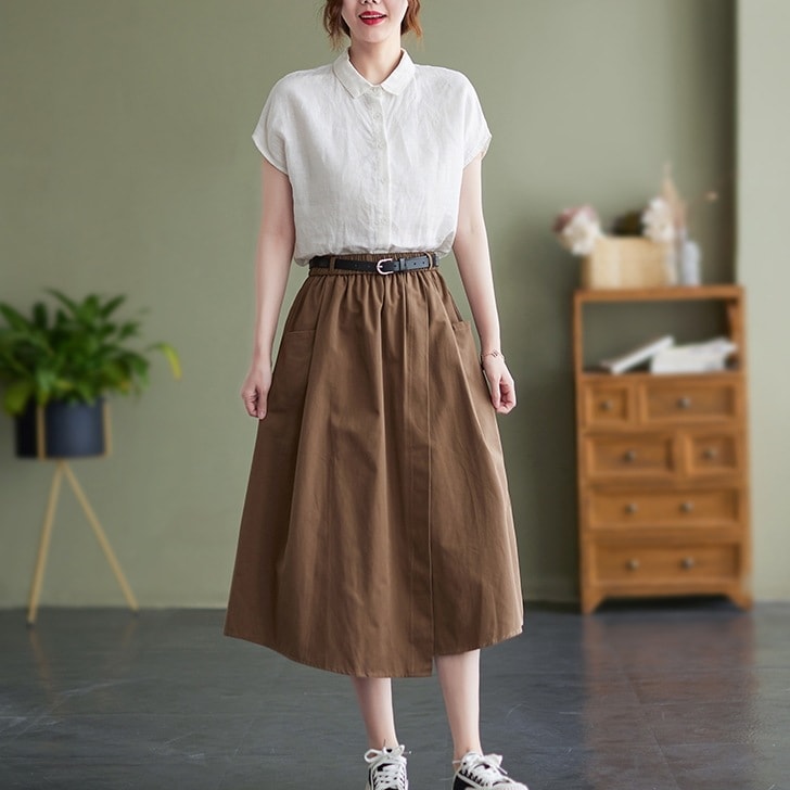 カジュアルスカート アシメントリーデザイン ガーリートップス 春秋くすみカラー スカート ロングスカート フレアスカート ロング ロング丈 7分丈 ミディアム丈 フレア スリム 細身 Aライン ベルト