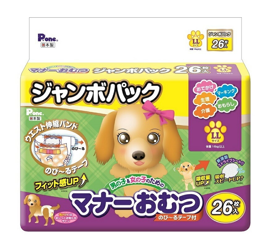 （まとめ買い）第一衛材 マナーおむつのびるテープ LL JP26P ペット用品 [x3]