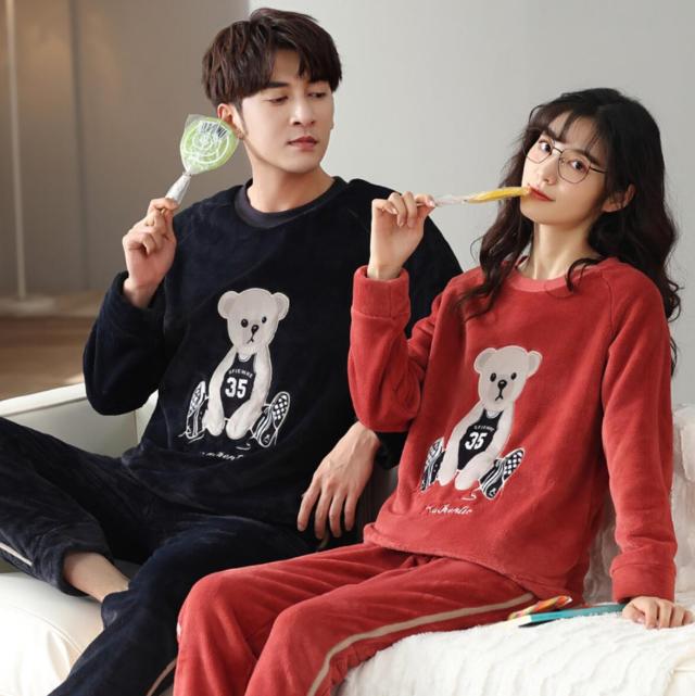 クマペアルックパジャマ もこもこ ルームウェア 男女セット ペアルック 秋冬 長袖 部屋着 レディース メンズ 寝間着 モコモコ カップル お揃い 結婚祝い 高品質 6,823円