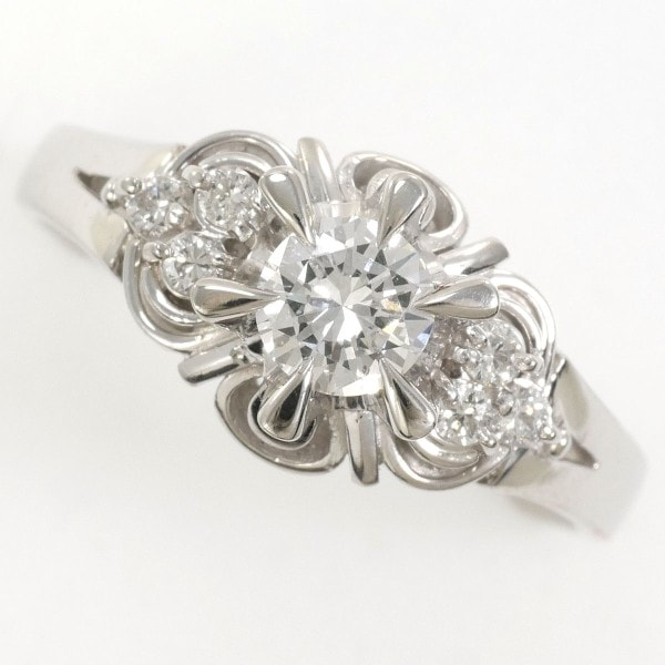 PT900 プラチナ リング 12号 ダイヤ 0.33 SI1 0.11 鑑定書 ジュエリー 中古