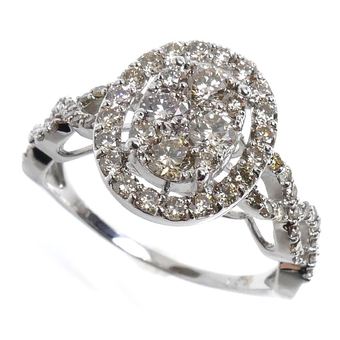 K18WG ホワイトゴールド リング・指輪 ダイヤモンド1.00ct 13.5号 3.2g レディース 中古
