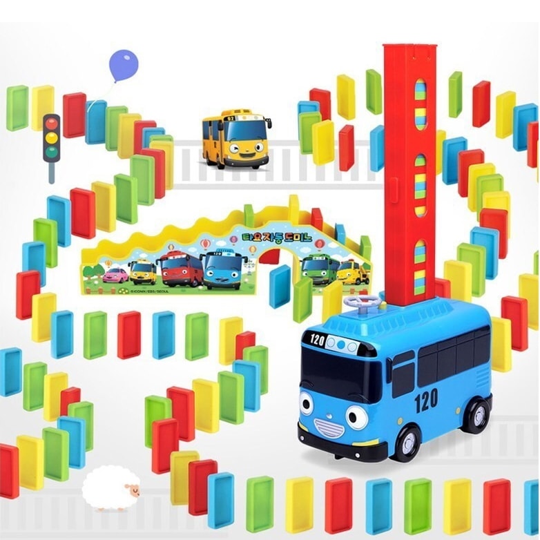 タイヨー 自動ドミノ 200枚 ソフトマッスル集中力 発達 韓国アニメ 知育玩具 正規ライセンス