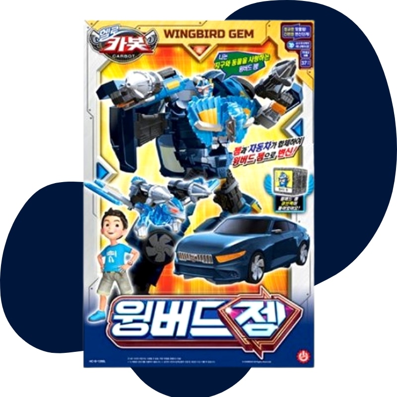 [NEW] ハローカーボットウイングバードジェム変身ロボット 韓国ロボットアクションフィギュア自動車