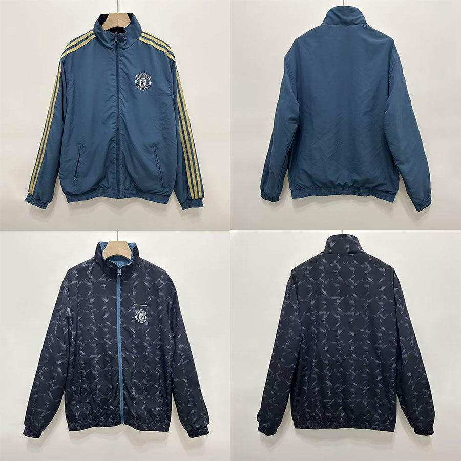 2425ェスターユナイテッドトレーニングスーツの外観ジャケットメンズ長袖ジャケット両面トレンチコートサッカースーツ秋と冬のスポーツウェア