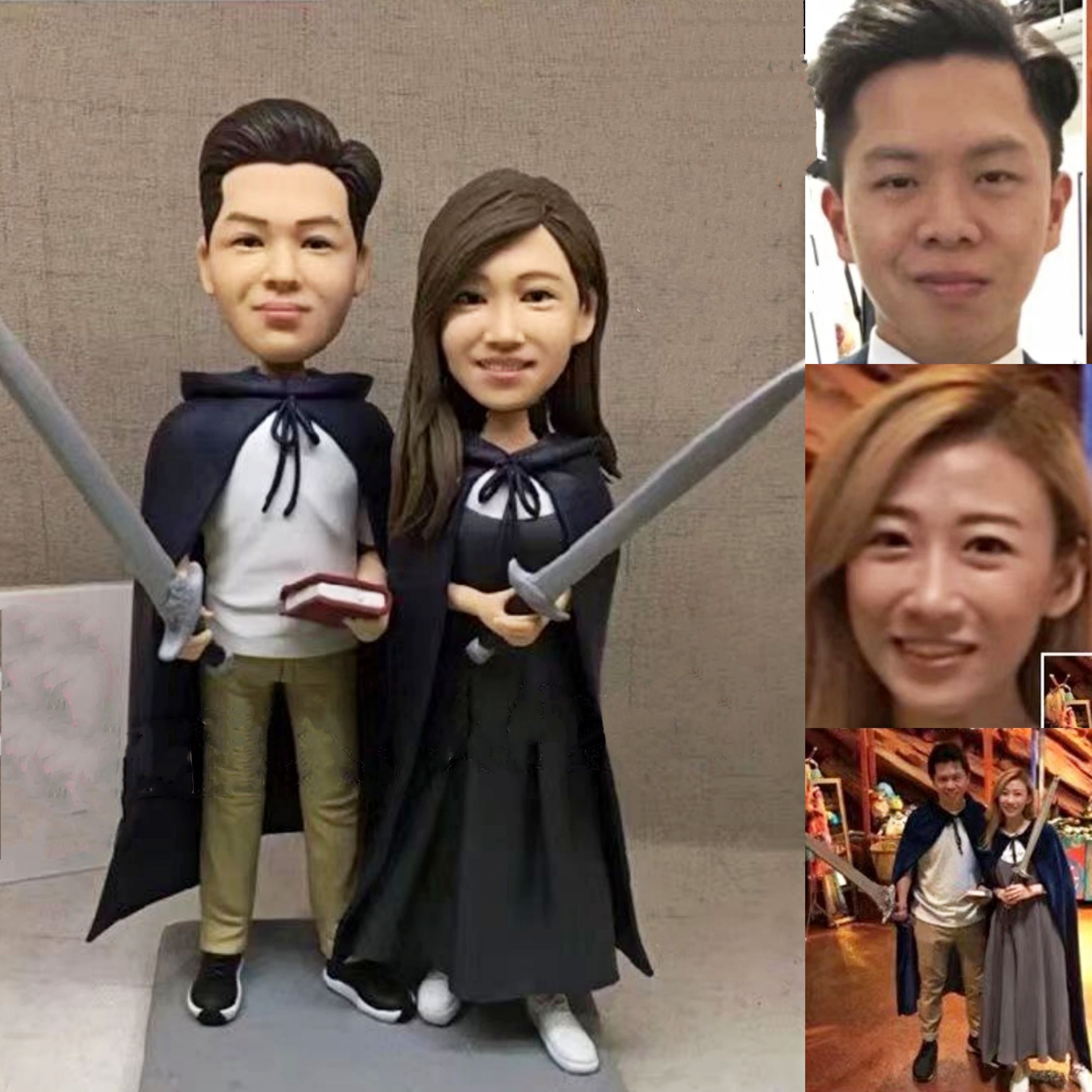 【オーダーメイド】3D肖像画 似顔絵 人形 フィギュア 結婚祝い 周年記念日 カップル 彼氏 彼女 夫婦 両親 贈呈品 記念品