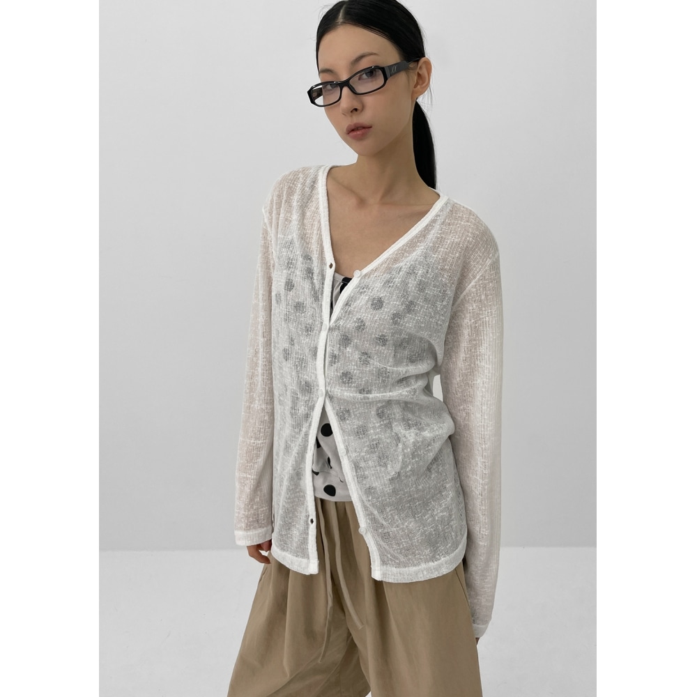 ブラックアップドーデンクーリングルーズフィットサマーカーディガン