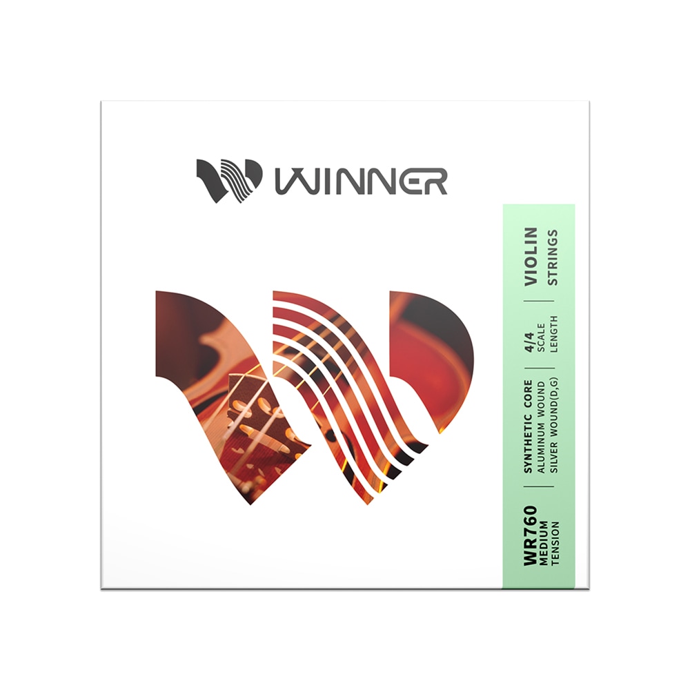 Winner シリーズ バイオリン弦 WR760 ミディアムテンション ナイロン弦芯 アルミマグネシウム 銀糸巻き