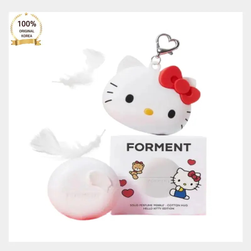[メガ割] FORMENT フォメント ソリッド パフューム 練り香水 ハローキティ 限定 キーリング付 コットンハグ 持ち運び 香り ケア 石鹸의 香り 韓国コスメ 公式 正規品