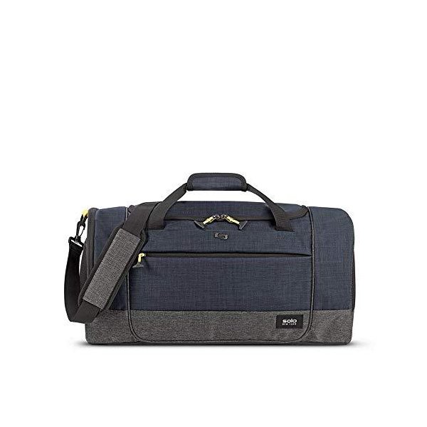 Solo New York Velocity， 46L Large Duffel Bag with Shoe Compartment and Re， Navy， One Size 並行輸入品