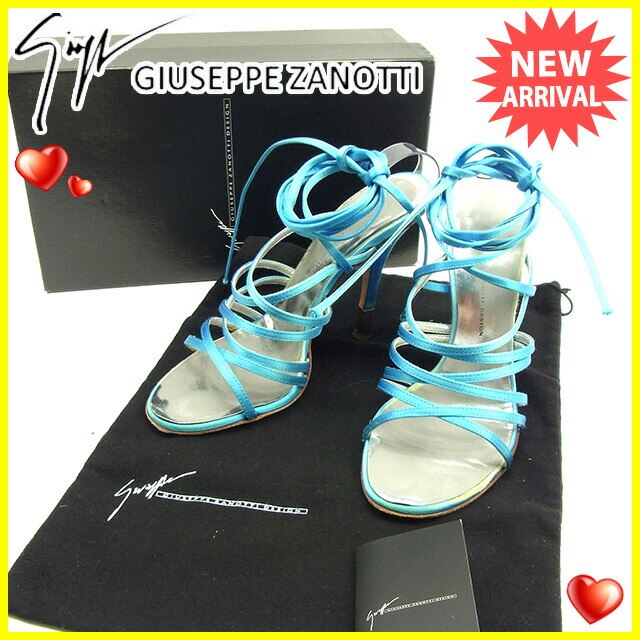 サンダル シューズ 靴 レースアップ 36サイズ ピンヒール ブルー シルバー 中古 10,521円