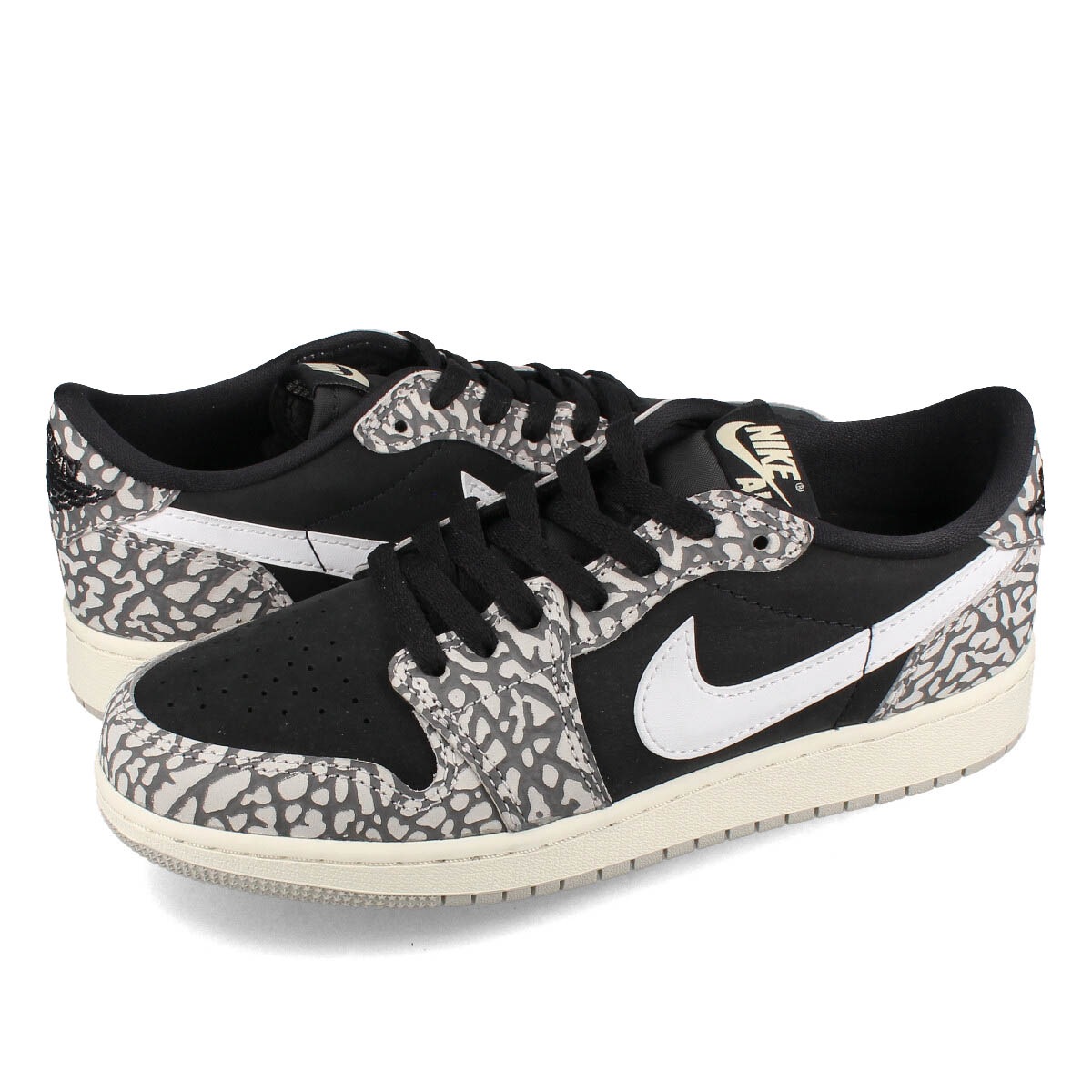 NIKE AIR JORDAN 1 RETRO LOW OG GS BLACK/MUSLIN/TECH GREY/WHITEローカットスニーカー