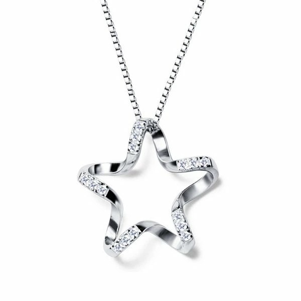 スターモチーフキュービックジルコニアネックレス送料無料！ LUPIS