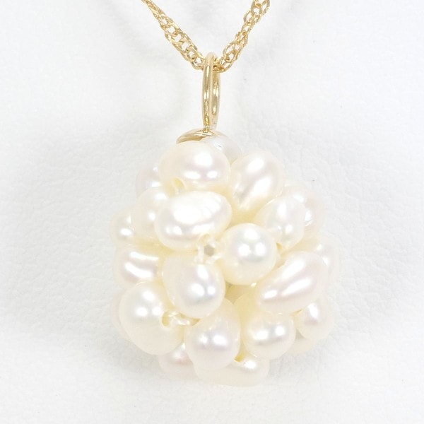 K18 18金 YG イエローゴールド ネックレス パール(真珠) 約40cm ジュエリー 中古