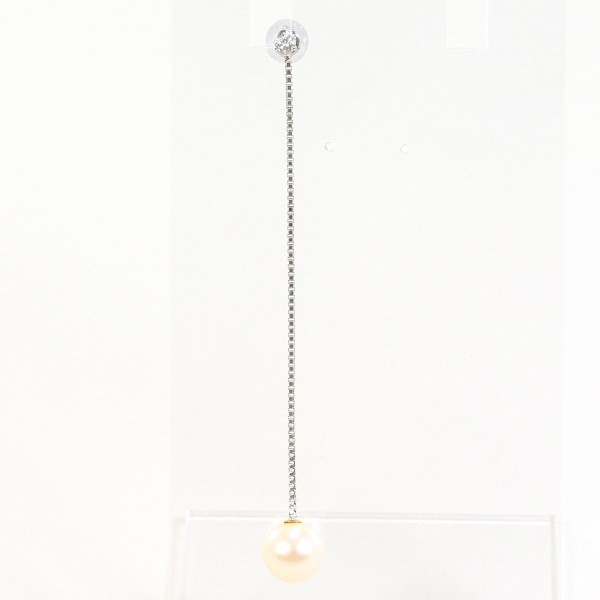 PT900 プラチナ ピアス(片耳) パール (真珠) ダイヤ 0.05 中古