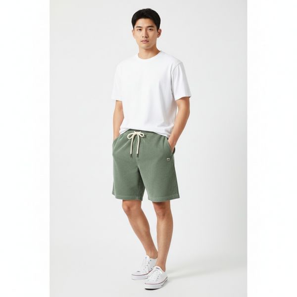 コーデュロイ ストリング ショートパンツ グリーン
