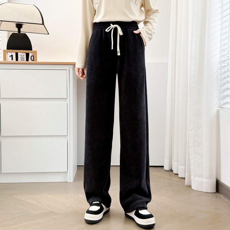 レディース パンツ ボトムス ルームウェア スウェット 部屋着 フリース 寝巻き ワイドパンツ スウェットパンツ ロング ストレート もこもこ シンプル カジュアル こなれ感 ラフ メンズライク 無地