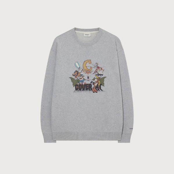 長袖Tシャツ JQS CO2503CR22-MG サーカスグラフィック マントップス Melange Gray