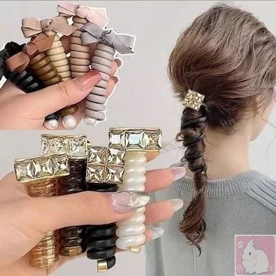 コイルポニー ヘアアレンジ まとめ髪 髪飾り 髪留め 簡単 巻くだけ ポニーフックヘアアクセサリ ギフト プレゼント 誕生日 大人 上品 大人可愛い 美人髪 ヘアパーティヘアゴム入学式 入園式 卒業式
