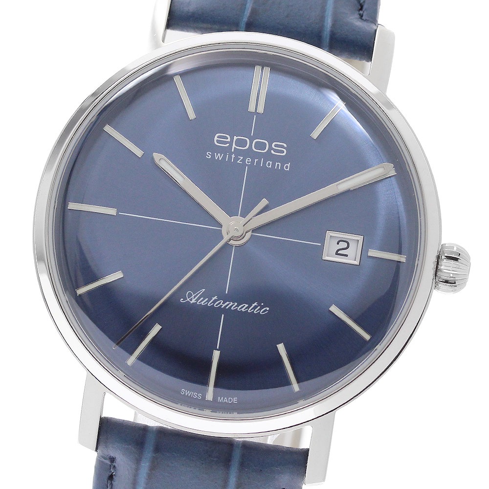エポス EPOS 3437BL オリジナーレ レトロ デイト 自動巻き メンズ 極美品 保証書付き_959939【中古】