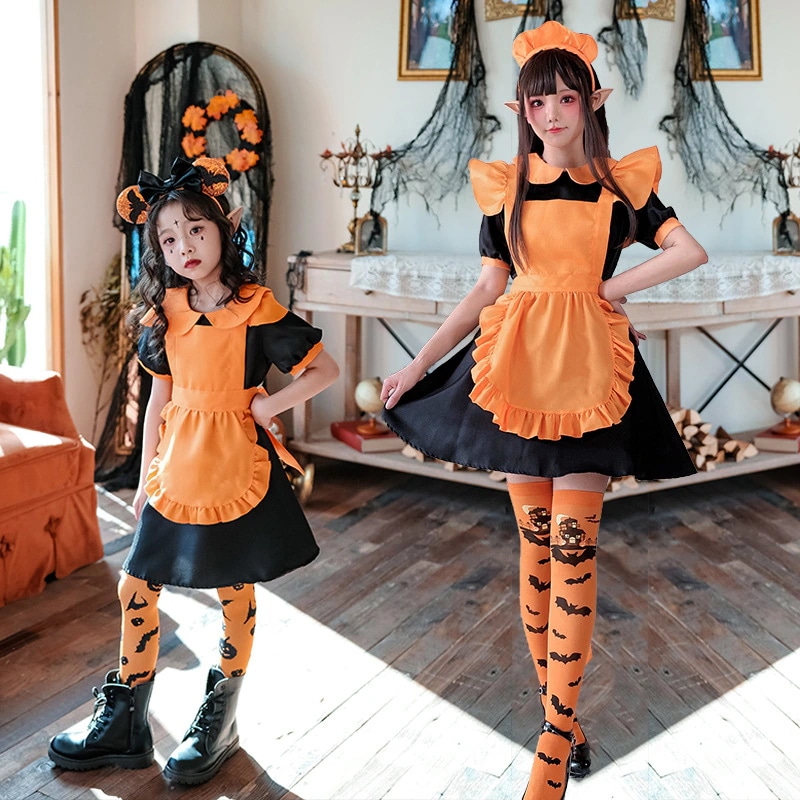 ハロウィン 子供用 コスチューム カボチャ 親子 魔女 コスチューム メイド コスチューム プリンセス 女の子 赤ちゃん 吸血鬼 ドレス 女性