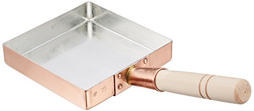 丸新銅器 遠藤商事 TKG 銅玉子焼き 関東型 15cm 幅×奥行×深さ(内寸mm)150×150×30 ガス火対応 質量(kg)0.56 銅の優秀な熱伝導率ですばやい調理可能 木製ハンドル(取付必