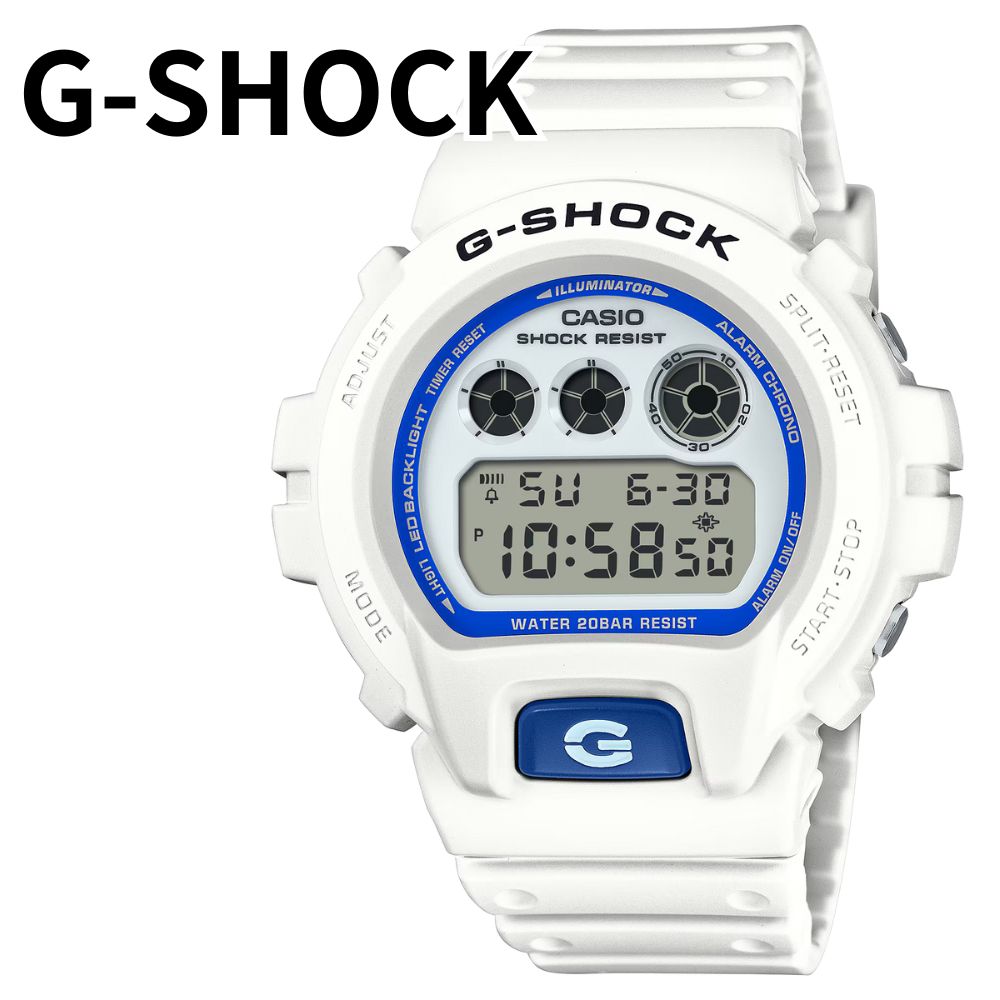 カシオ G-SHOCK Gショック 腕時計 メンズ デジタル おしゃれ かっこいい ホワイト シルバー ブルー蓄光 耐衝撃 防水 スポーツ ストリート ファッション ギフト プレゼント 6900 SE