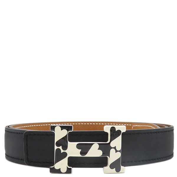 エルメス HERMES ベルト Hエマイユクール バックル & リバーシブルベルト 24 ヴォースイフト ヴォーエプソン ブラックXゴールド #80 シルバー金具 ホワイト金具 Hバックル(ナタXブラ 70,813円