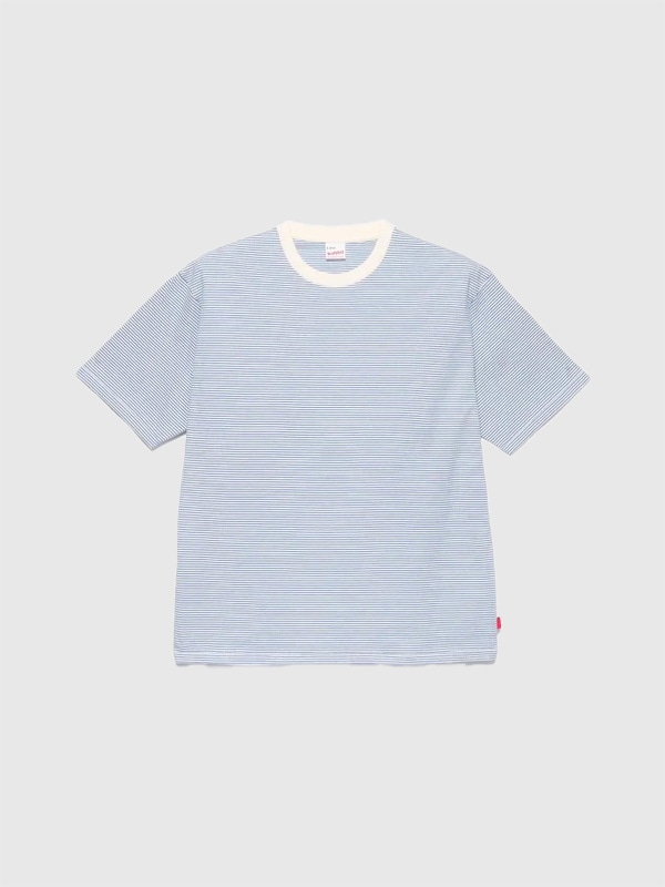 Healthknit ヘルスニット ボーダー Tシャツ 半袖 ナローボーダー クルーネック 半袖Tシャツ 抗菌 防臭 加工 レトロ ボーダー柄 51013