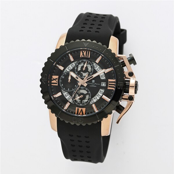 取寄品 正規品 サルバトーレマーラ SM21103-PGBKBK クロノグラフ ラバーベルト 腕時計