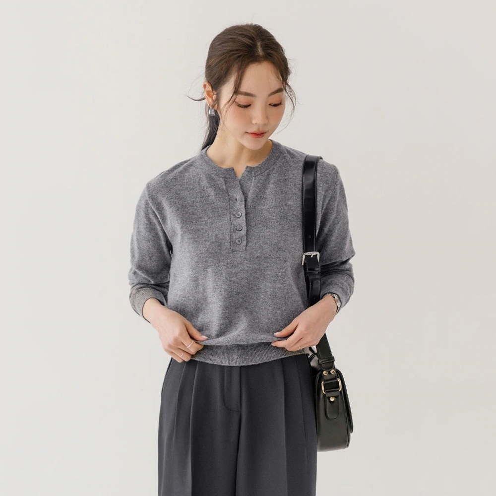 ヘンリーネックニットプルオーバー 5,371円