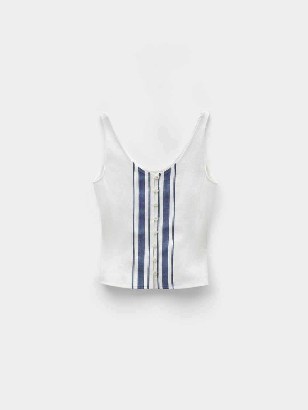 【LOW CLASSIC】 26SS STRIPE SLEEVELESS TOP : BLUE STRIPE
