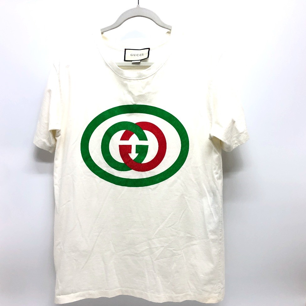 半袖Ｔシャツ IT28SBNW4TCH インターロッキング GGプリント アパレル トップス 半袖 Tシャツ コットン ホワイト