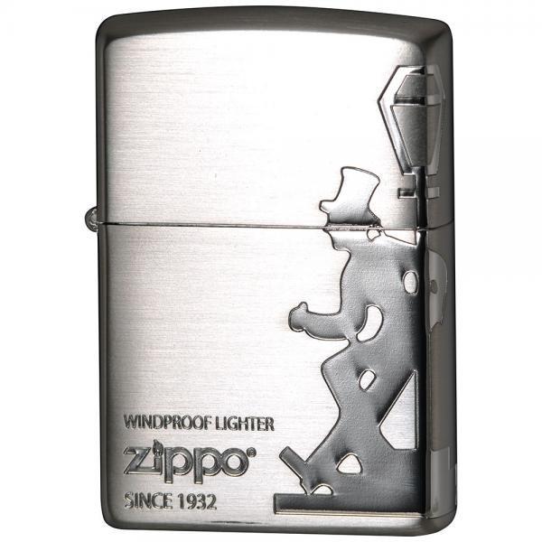 ZIPPO オールド・デザイン 2SS-DRUNK 酔っ払い 銀サテーナ仕上げエッチング 2面加工 ジッポー