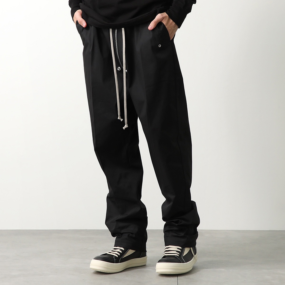 Rick Owens リックオウエンス トラウザーズパンツ BELAPANTS ベラパンツ RU02E1361 TE メンズ ストレッチコットン テーパード 09/BLACK