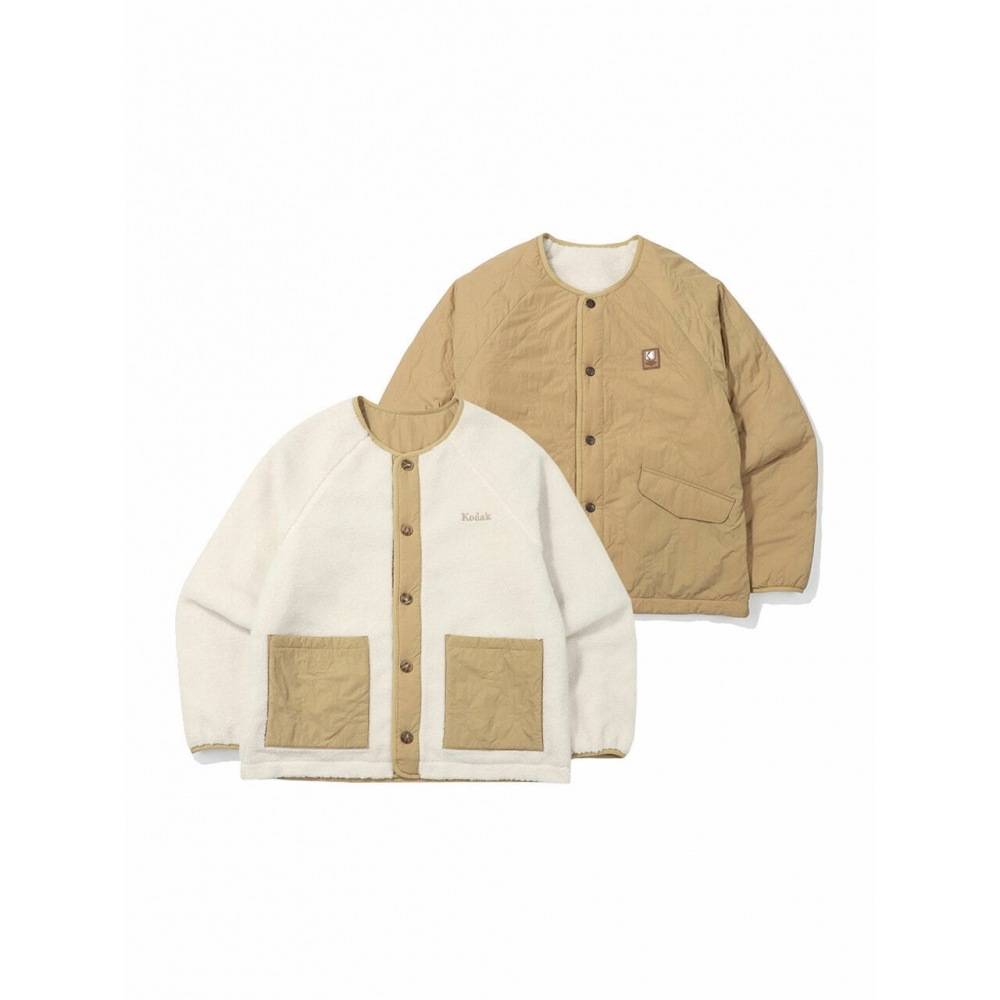 コダックアパレルブラウニーリバーシブルフリースジャケットアイボリー