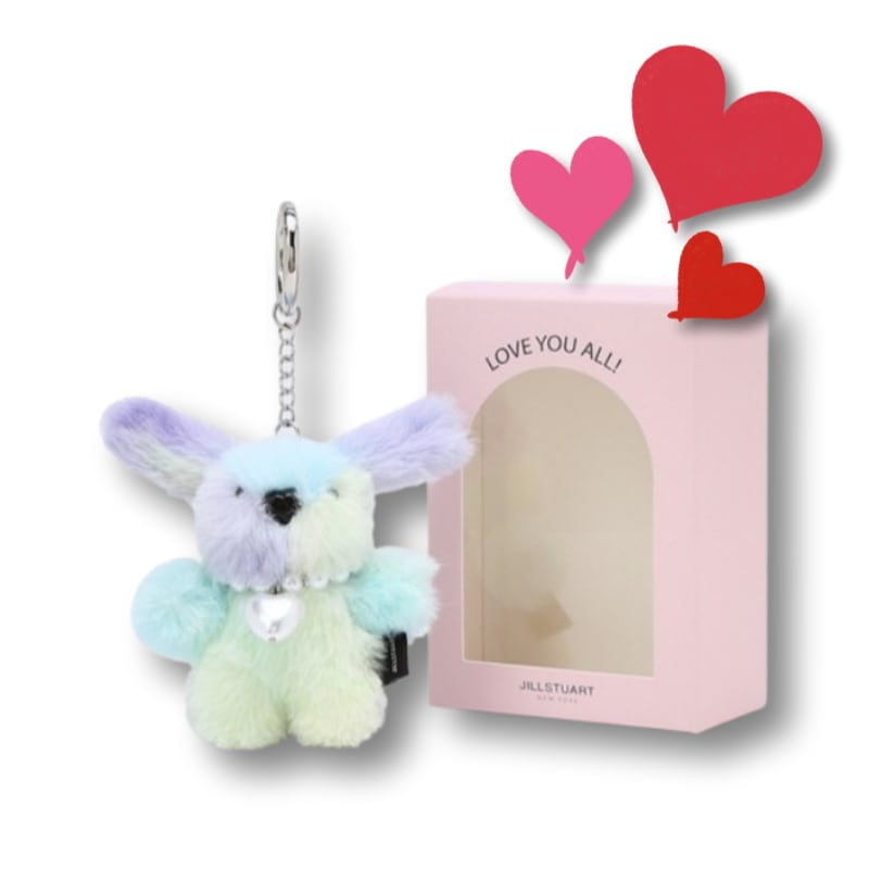 [プチソーダカラー]かわいい ウサギのキーリング兼チャーム飾り 1個