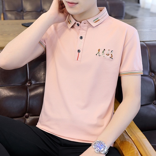 【高品質】 半袖シャツメンズニューラペル韓国ルーズシャツ半袖襟付きTシャツ タンクトップ