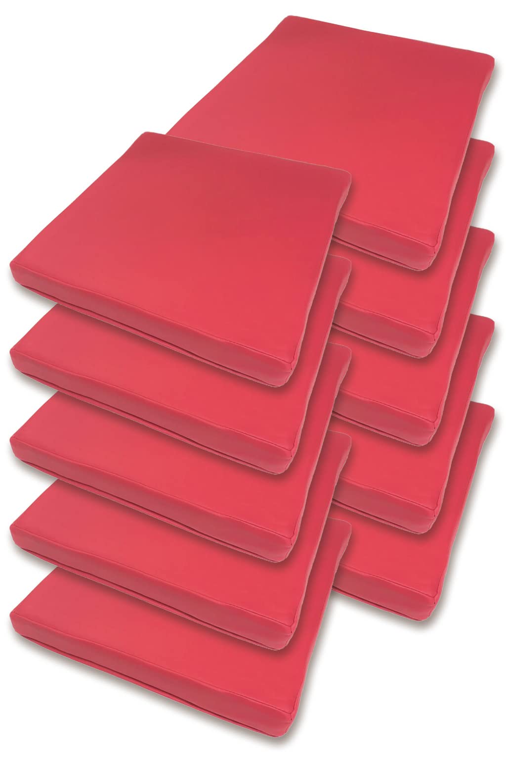 金鵄 レザークッション 日本製ウレタン 低反発 高反発 座布団 コラム 40x40x5 (レッド 10)