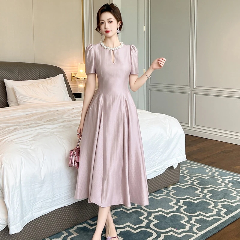 パーティードレス 気質 デザイン感ロングワンピース レディース お呼ばれドレスォーマルキャバ 大人 同窓会 披露宴 卒業式 結婚式 演奏会 半袖