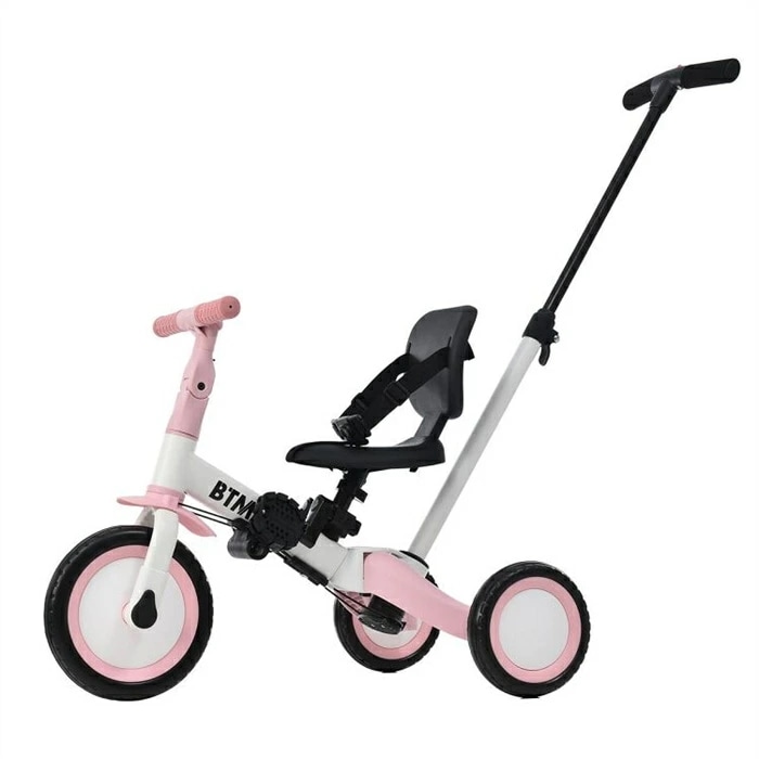 子供用三輪車 足けりバイク 一台4役 三輪車補助輪 4in1 自転車 多機能 手押し棒付 折りたたみ キックボード 幼児 自転車 1-5歳 組み立て簡単 バイク ペダル付き コントロールバー付き 乗用