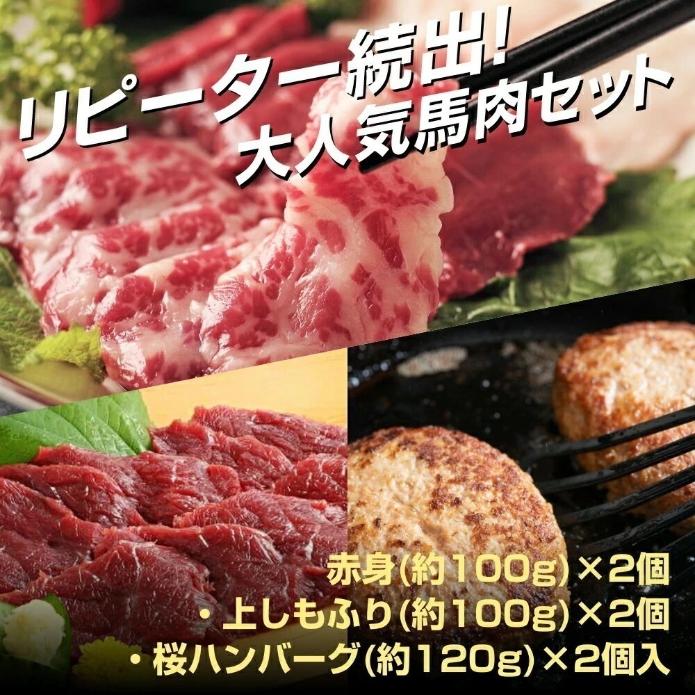 小田桐産業 馬刺しセット ハンバーグ入り 馬刺し 馬肉 赤身 しもふり ハンバーグ 桜肉 セット